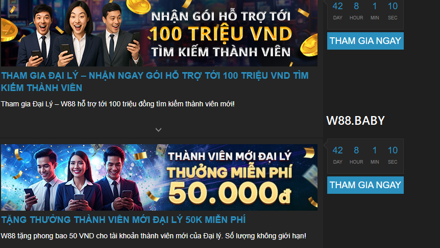 Gói hỗ trợ đại lý W88 Gói hỗ trợ đại lý W88